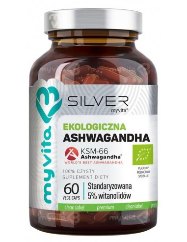 SILVER PURE 100% Ashwagandha BIO KSM-66 60 kap.